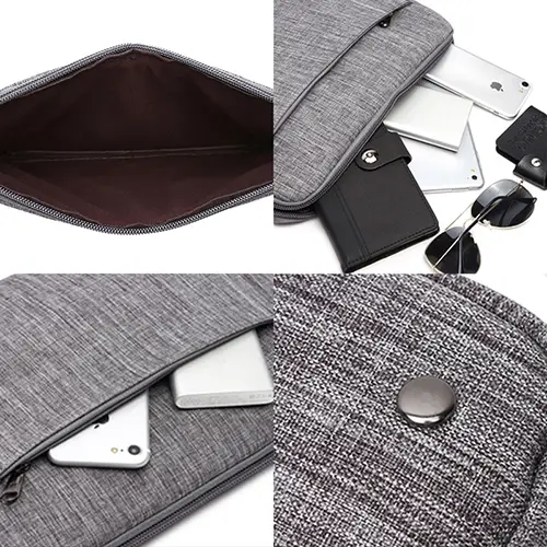 Slim, Lightweight Polyester Laptop Sleeve with Front Pocket